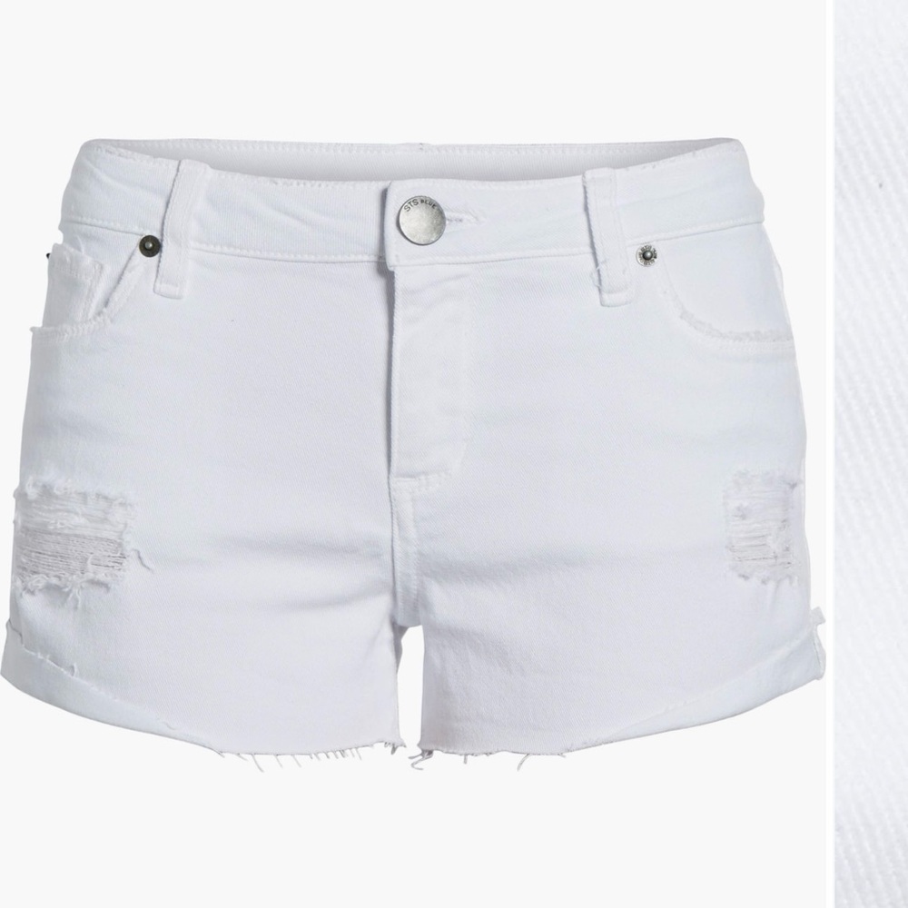 Distressed Boyfriend Cutoff Shorts White Denim